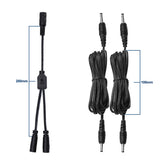 5.2X2.1 Female to 2 port 3.5 X 1.35 Male DC extension cords.